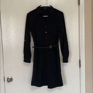 The Limited Black Collared Midi Dress